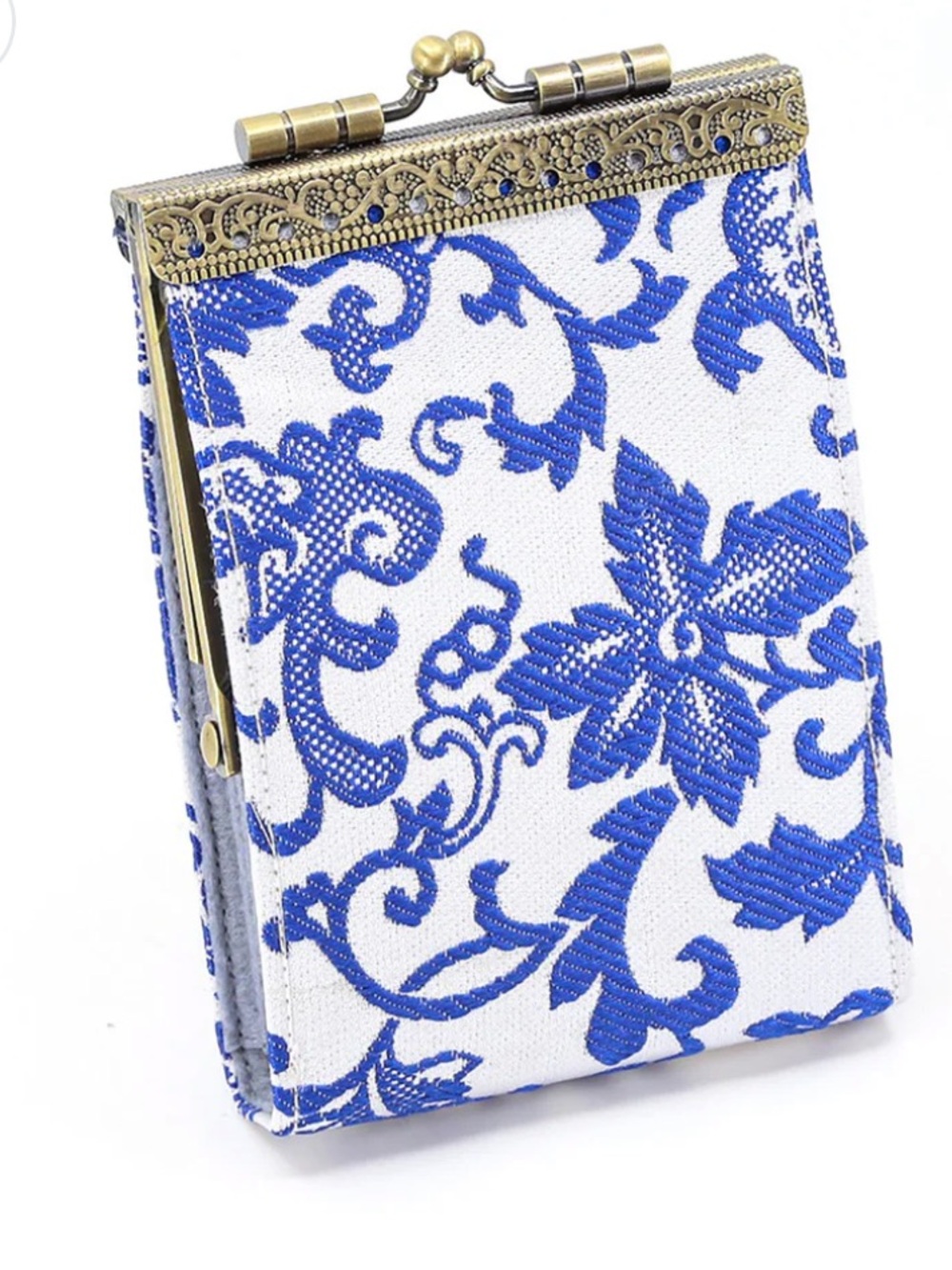 Brand New! "Cathayana" accordion-style card holder In blue & SilveryGrey (RFID)